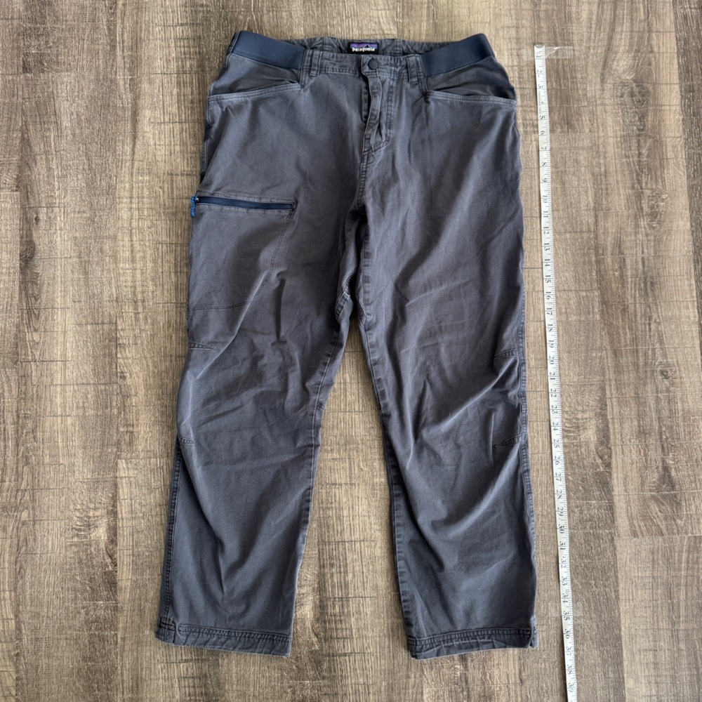 Patagonia Men's Charcoal Gray Cargo Pants with Navy Accent